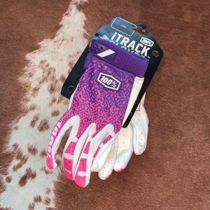 100% Purple and Pink Dirtbike Gloves